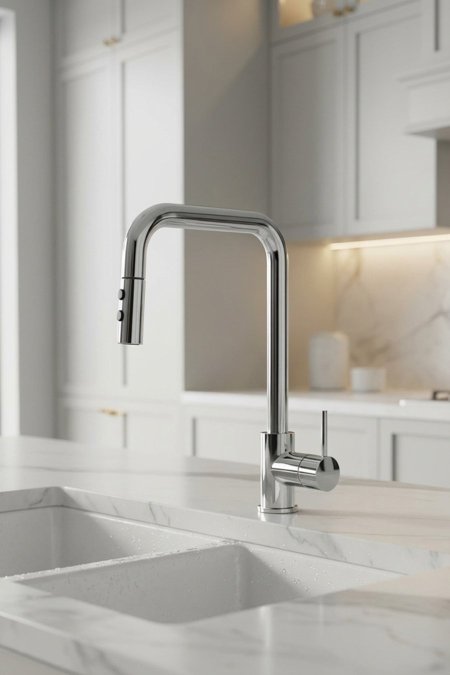 حنفية مطبخ كروم عالية